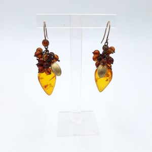 σκουλαρίκια earrings amber grapes shape e03 b