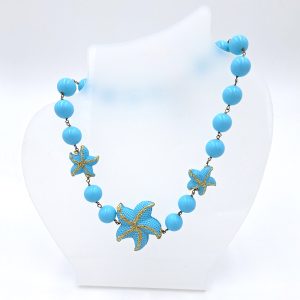 κολιέ Necklace with turquoise and starfish n46 a