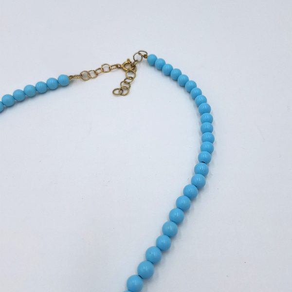 κολιέ Necklace with turquoise stones and rose n45 a