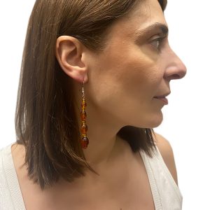 σκουλαρίκια earring with amber e04