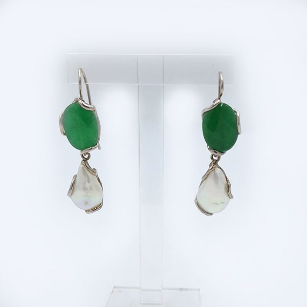 σκουλαρίκια earring with jade pearl e02 a