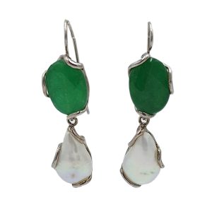 σκουλαρίκια earring with jade pearl e02 b