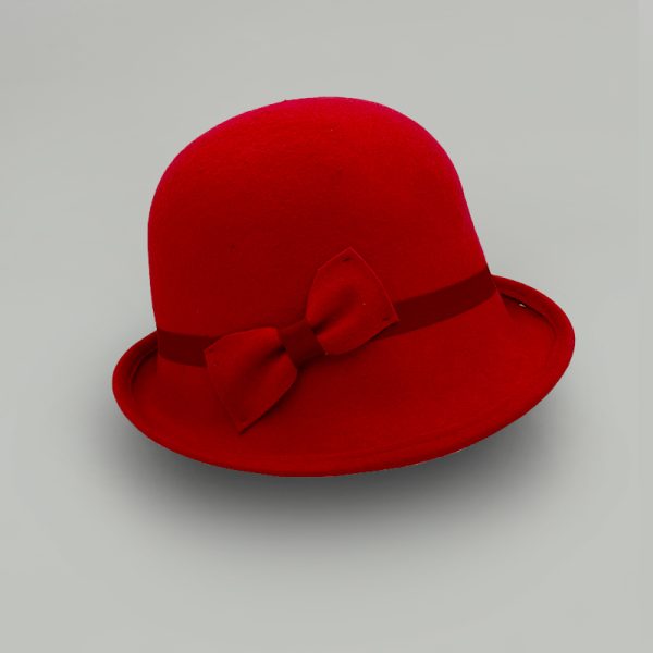 καπέλο μάλλινο κόκκινο hat felt wool female AA9104 RED