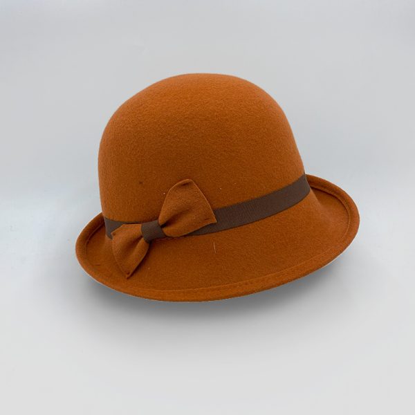 καπέλο μάλλινο hat felt wool female AA9104 TOBACCO