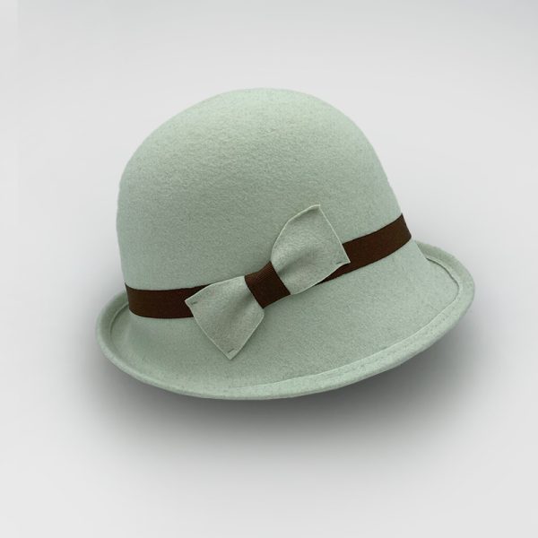 καπέλο μάλλινο φυστικί ανοιχτό hat felt wool female AA9104 VINTAGE GREEN