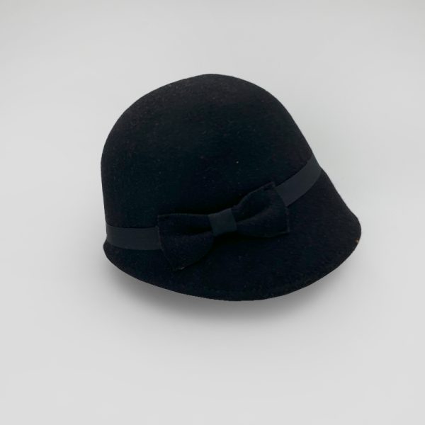 καπέλο μάλλινο μαύρο retro hat feltwool AA9111 BLACK