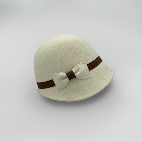 καπέλο μάλλινο εκρου retro hat feltwool AA9111 ECRU