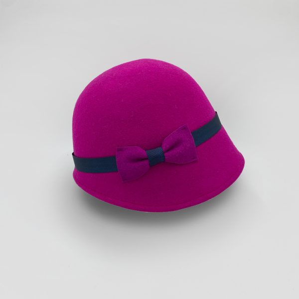 καπέλο μάλλινο φούξια retro hat feltwool AA9111 FUCHSIA