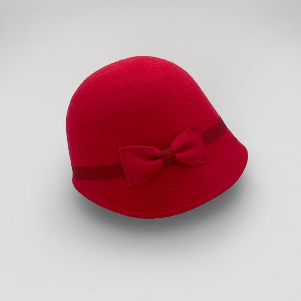 καπέλο μάλλινο κόκκινο retro hat feltwool AA9111 RED