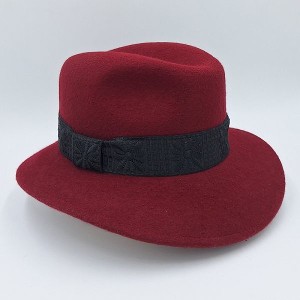 καπέλο μάλλινο μπορντώ hat felt wool AA9144 BORDEAUX