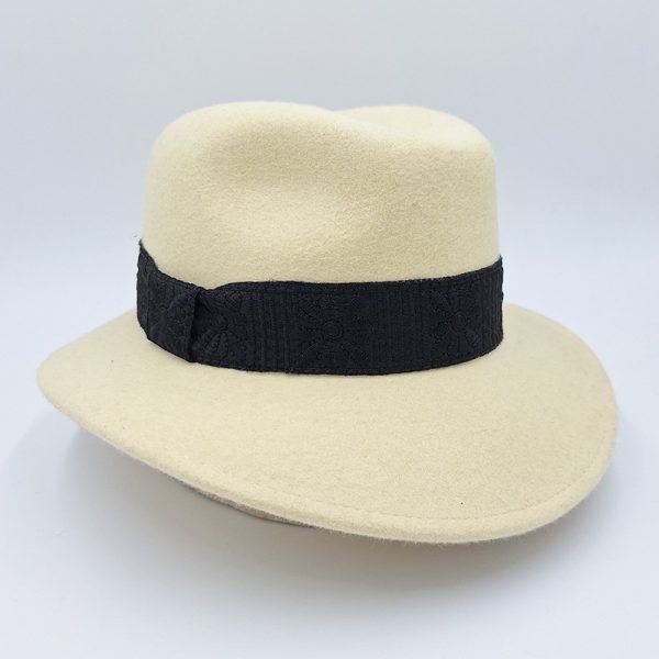 καπέλο μάλλινο εκρου hat felt wool AA9144 ECRU
