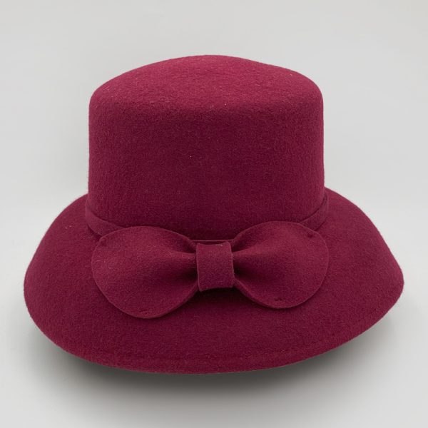 καπέλο μάλλινο μπορντώ hat felt wool AA9145 BORDEAUXa