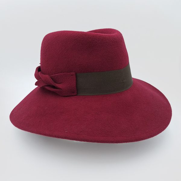 καπέλο μάλλινο μπορντώ hat feltwool braid Bordeaux AA9149