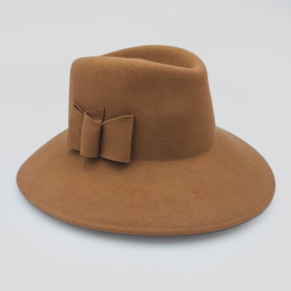 καπέλο μάλλινο hat plantation feltwool bow camel AA9156