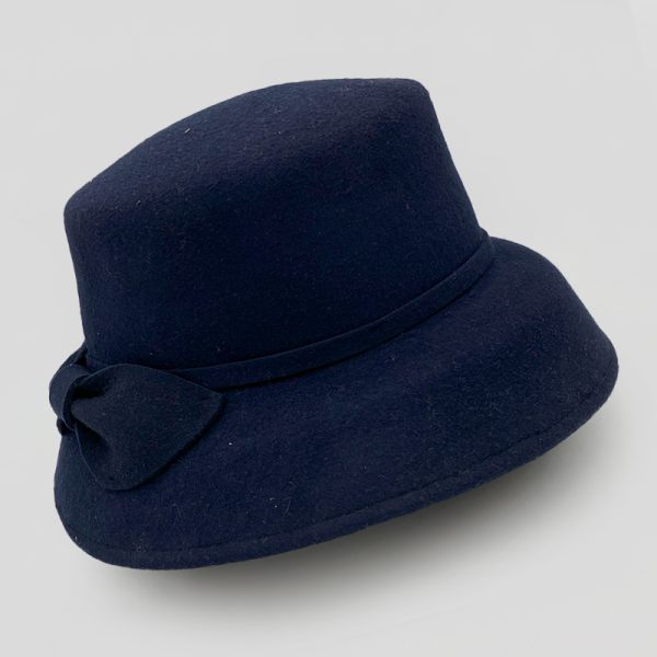 καπέλο μάλλινο μπλε σκουρο hat felt wool AA9145 DARK BLUE