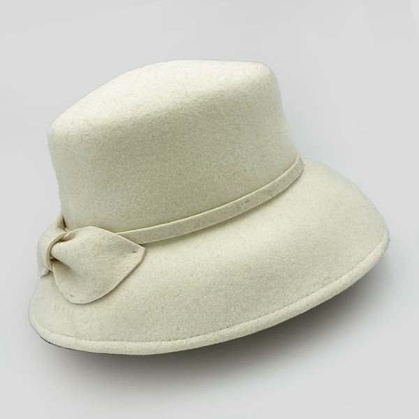 καπέλο μάλλινο εκρου hat felt wool AA9145 ECRU