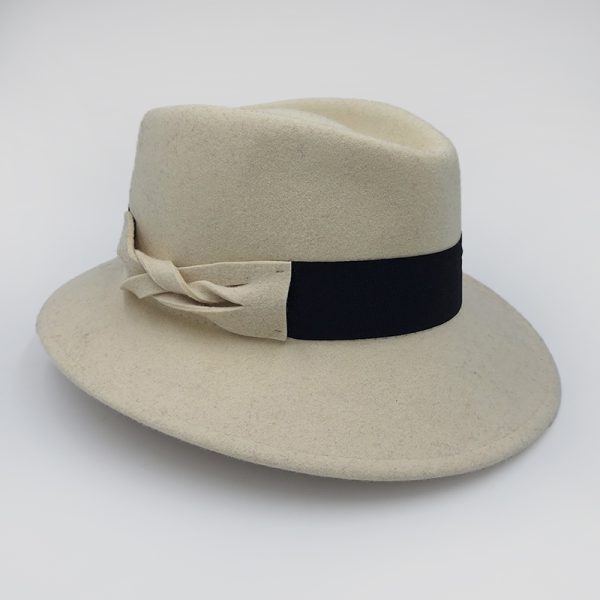 καπέλο μάλλινο εκρού trilby hat feltwool AA9147 ECRU