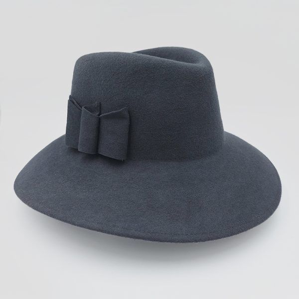 καπέλο μάλλινο γκρι hat plantation feltwool bow gray AA9156