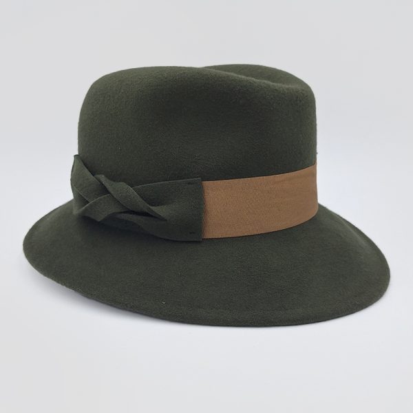 καπέλο μάλλινο λαδί hat felt wool olive AA9148