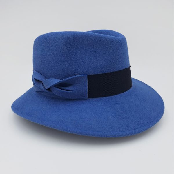 καπέλο μάλλινο μπλε αεροσυνοδού trilby hat feltwool AA9147 STEWARDESS BLUE