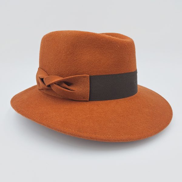 καπέλο μάλλινο trilby hat feltwool AA9147 TOBACCO