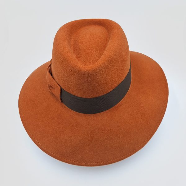 καπέλο μάλλινο hat feltwool braid Tobacco AA9149up