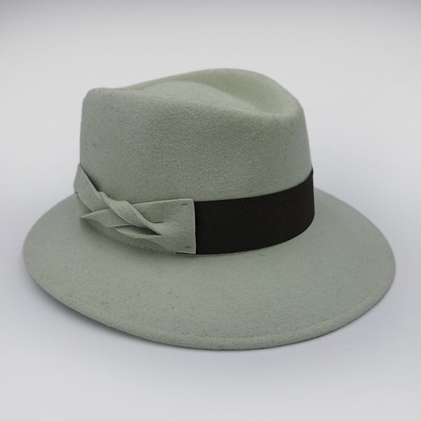 καπέλο μάλλινο φυστικί ανοιχτό trilby hat feltwool AA9147 VINTAGE GREEN