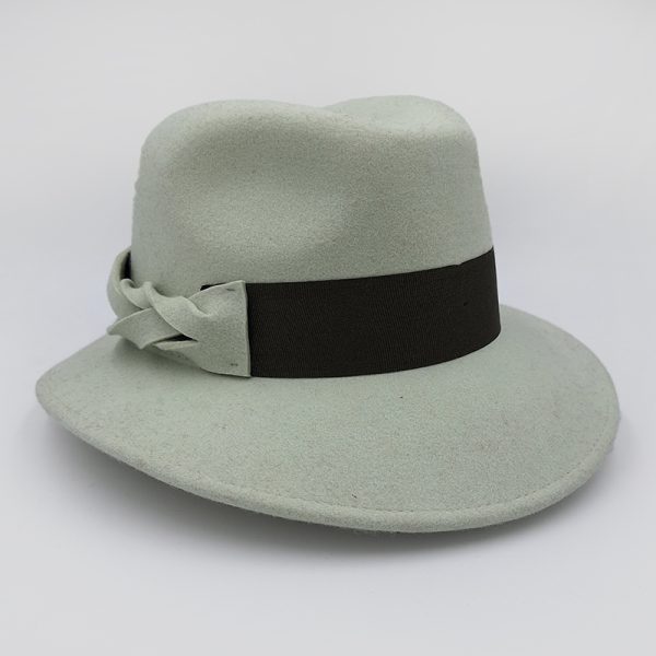 καπέλο μάλλινο φυστικί ανοιχτό hat felt wool VINTAGE GREEN AA9148
