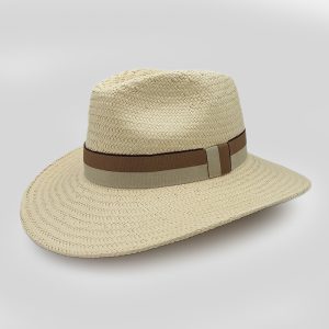 ψάθινο καλοκαιρινό καπέλο INDIANA STRAW BICOLOR RIBBON NATURAL