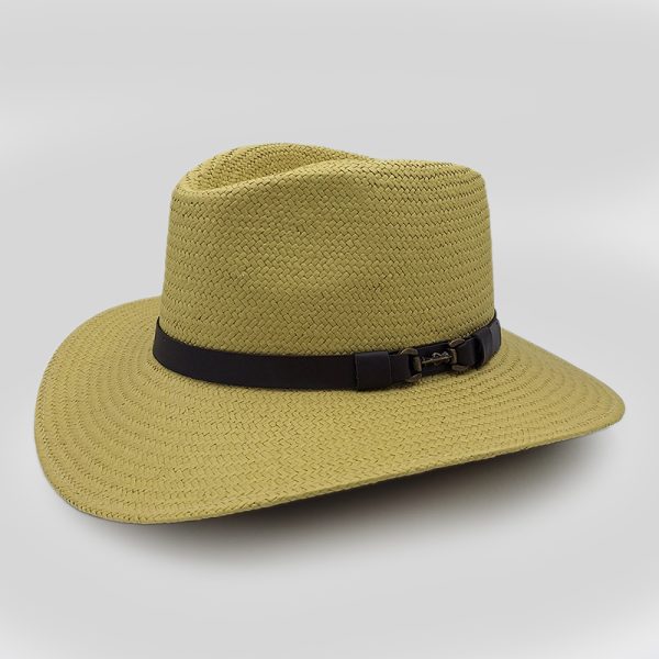 ψάθινο καλοκαιρινό καπέλο PLANTATION STRAW LEATHER BELT BEIGE
