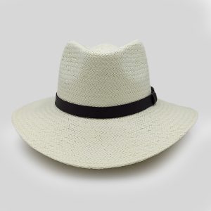 ψάθινο καλοκαιρινό καπέλο PLANTATION STRAW LEATHER BELT ECRU