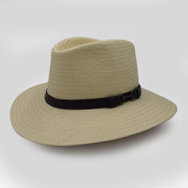ψάθινο καλοκαιρινό καπέλο PLANTATION STRAW LEATHER BELT NATURAL