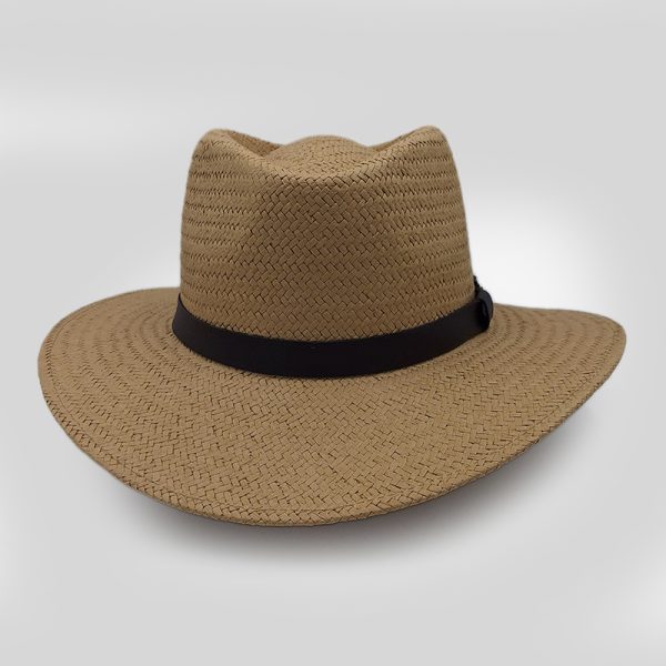 ψάθινο καλοκαιρινό καπέλο PLANTATION STRAW LEATHER BELT NUDE