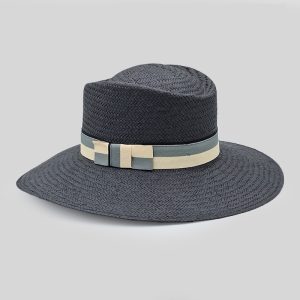 ψάθινο καλοκαιρινό καπέλο SUMMER GAMBLER STRAW BICOLOR BLACK
