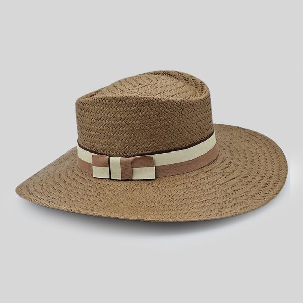 ψάθινο καλοκαιρινό καπέλο SUMMER GAMBLER STRAW BICOLOR BROWN