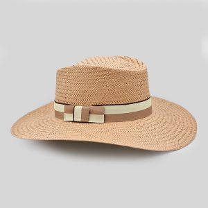 ψάθινο καλοκαιρινό καπέλο SUMMER GAMBLER STRAW BICOLOR CAMEL