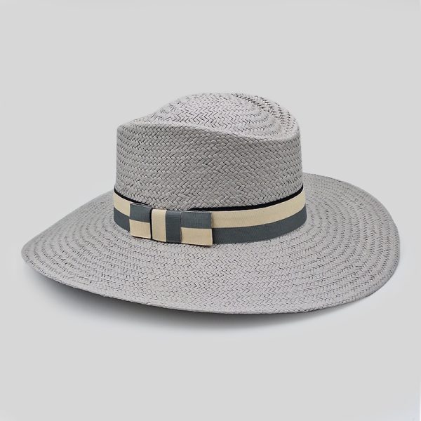 ψάθινο καλοκαιρινό καπέλο SUMMER GAMBLER STRAW BICOLOR GRAY