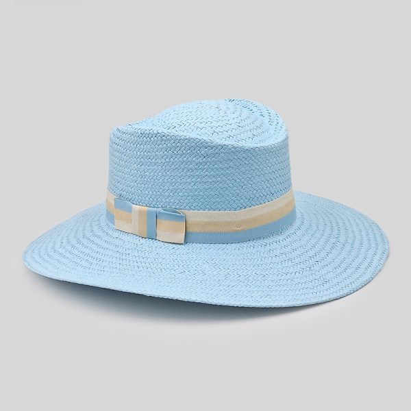 ψάθινο καλοκαιρινό καπέλο SUMMER GAMBLER STRAW BICOLOR LIGHT BLUE