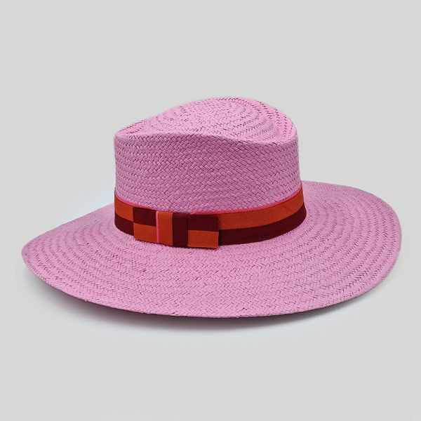 ψάθινο καλοκαιρινό καπέλο SUMMER GAMBLER STRAW BICOLOR PINK