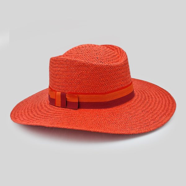 ψάθινο καλοκαιρινό καπέλο SUMMER GAMBLER STRAW BICOLOR RED