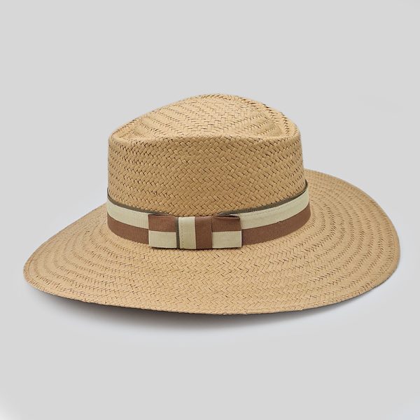 ψάθινο καλοκαιρινό καπέλο SUMMER GAMBLER STRAW BICOLOR SAND