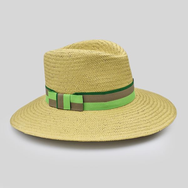 ψάθινο καλοκαιρινό καπέλο SUMMER TEARDROP STRAW BICOLOR BEIGE