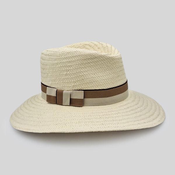 ψάθινο καλοκαιρινό καπέλο SUMMER TEARDROP STRAW BICOLOR NATURAL