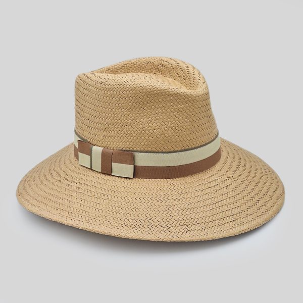 ψάθινο καλοκαιρινό καπέλο SUMMER TEARDROP STRAW BICOLOR SAND