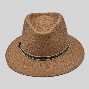 ψάθινο καλοκαιρινό καπέλο SUMMER TRILBY STRAW HAT CAMEL