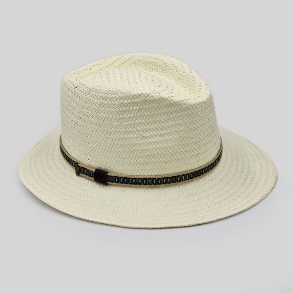 ψάθινο καλοκαιρινό καπέλο SUMMER TRILBY STRAW HAT ECRU