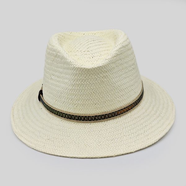 ψάθινο καλοκαιρινό καπέλο SUMMER TRILBY STRAW HAT ECRU